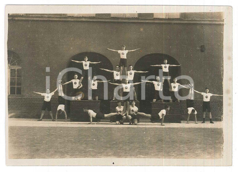 Fotografia d epoca originale 1920 ca SPORT GINNASTICA  HAMBURG  Acrobazia gruppo giovanile  Foto 14x9 2 1