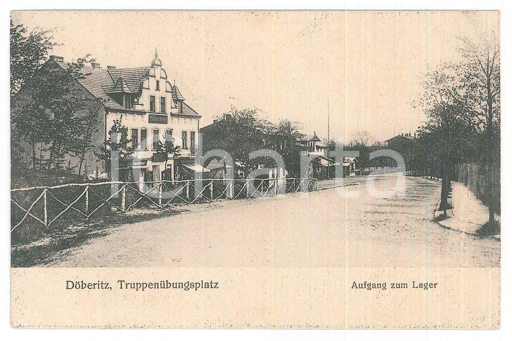 Cartolina originale da collezione 1915 DÃ–BERITZ D TruppenÃ¼bungsplatz  Aufgang zum Lager  Postcard 1