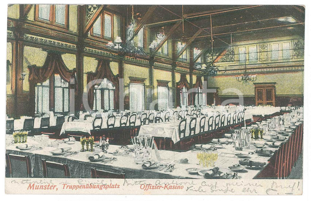 Cartolina originale da collezione 1910 ca MUNSTER D TruppenÃ¼bungsplatz  OffizierCasino  Postcard 1