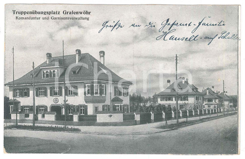 Cartolina originale da collezione 1915 GRAFENWOEHR D TruppenÃ¼bungsplatz  Komandantur und Garnisonsverwaltung 1