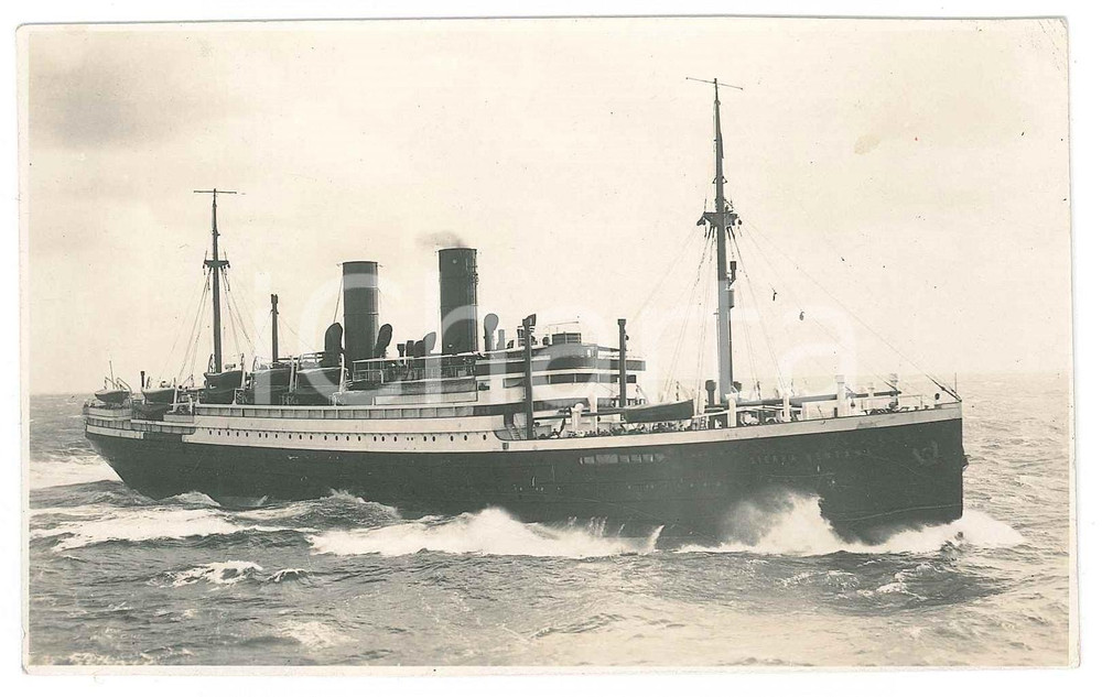 Fotografia d epoca originale 1930 ca NAVIGAZIONE  SS SIERRA VENTANA in viaggio  Foto cartolina 13x8 cm 1