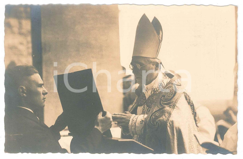Fotografia d epoca originale 1930 GERMANY ChristusKÃ¶nigKirche  Messa con il vescovo Fotografia 14x9 cm 1