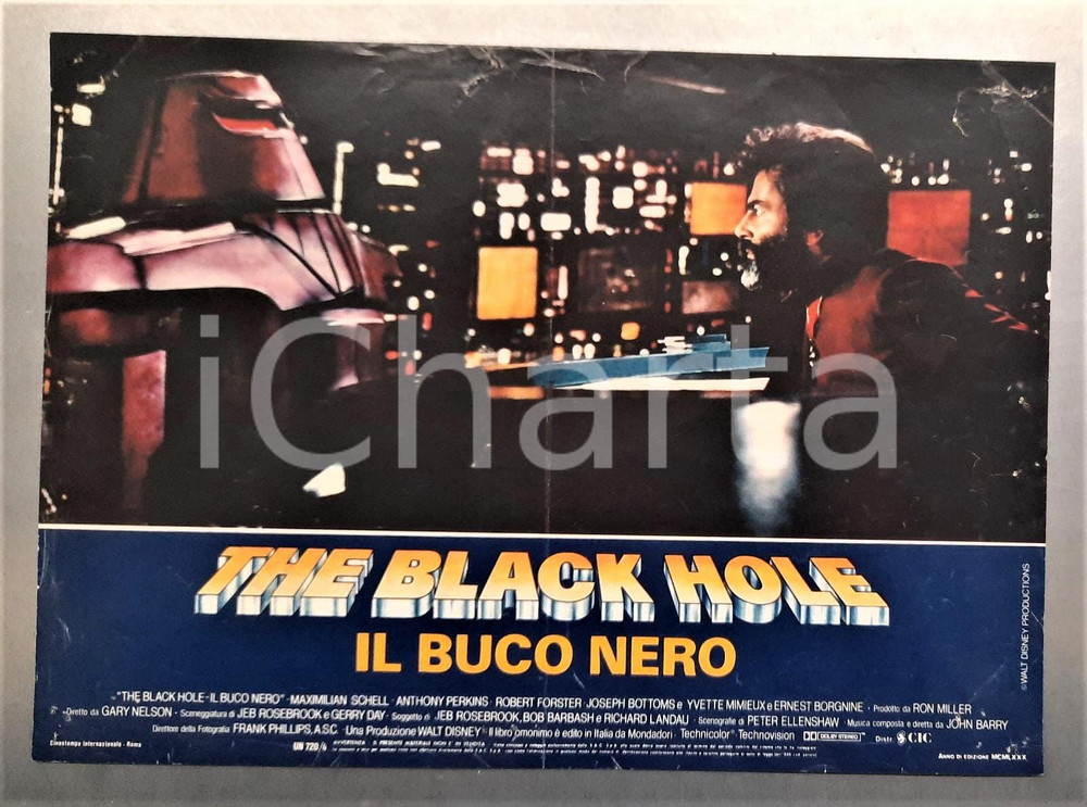 Materiale cinematografico d’epoca 1979 THE BLACK HOLE  IL BUCO NERO Maximilian SCHELL Anthony PERKINS Lobby card 1