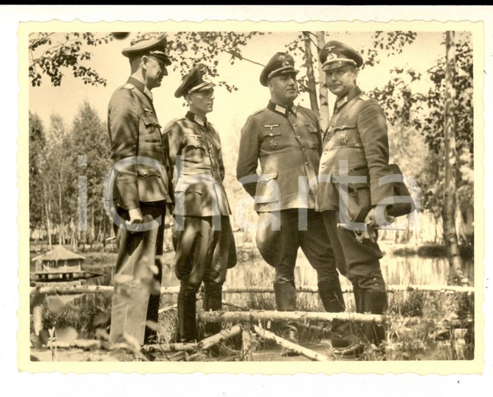 Fotografia d epoca originale 1941 WW2 VARSAVIA OPERAZIONE BARBAROSSA  Ufficiali tedeschi PHOTO cm 11,5 x 9 1