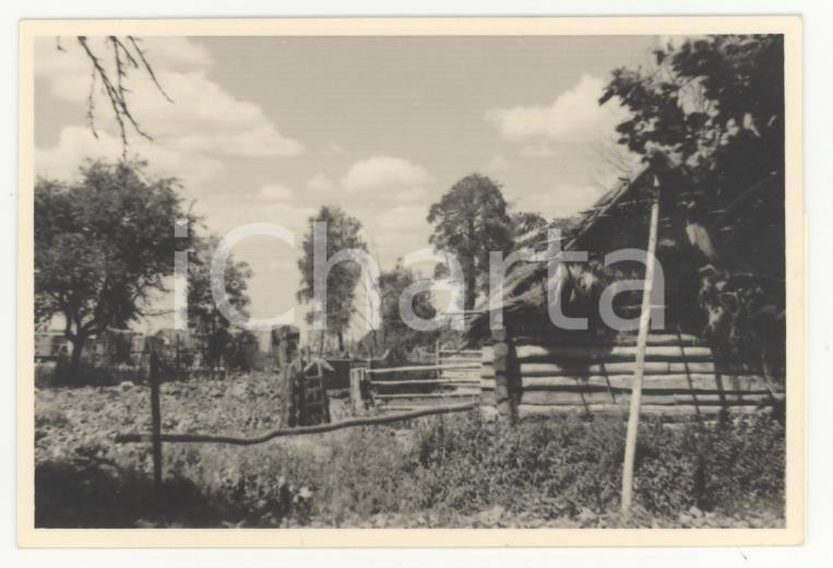 Fotografia d epoca originale 1941ca WW2 POLONIA Abitazione rurale REAL PHOTO cm 9X6 1