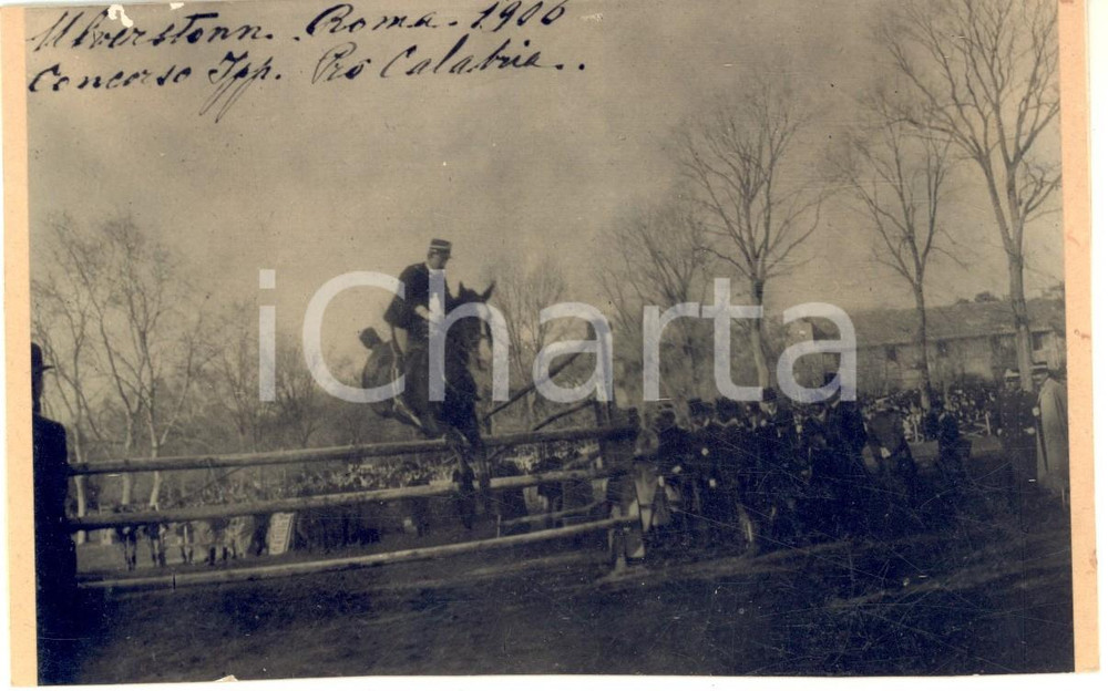 Fotografia d epoca originale 1906 ROMA Concorso Ippico pro terremotati Calabria  Cavallo ULVERSTONN Foto 1 1