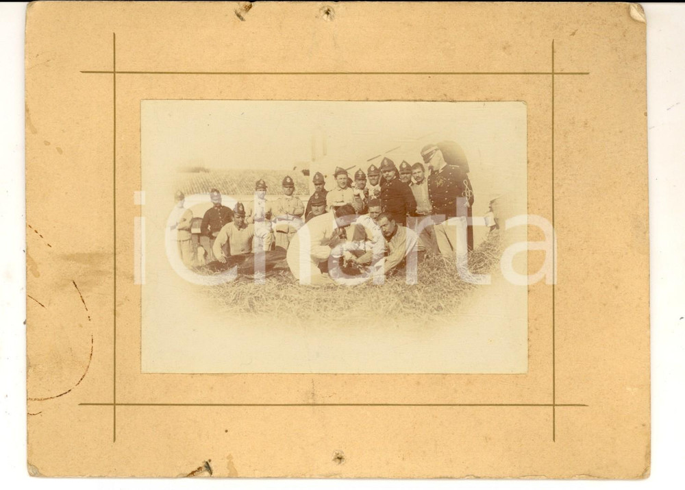 Fotografia d epoca originale 1900 ca REGIO ESERCITO CAVALLERIA Intervento veterinario su cavallo  Foto RARA 1