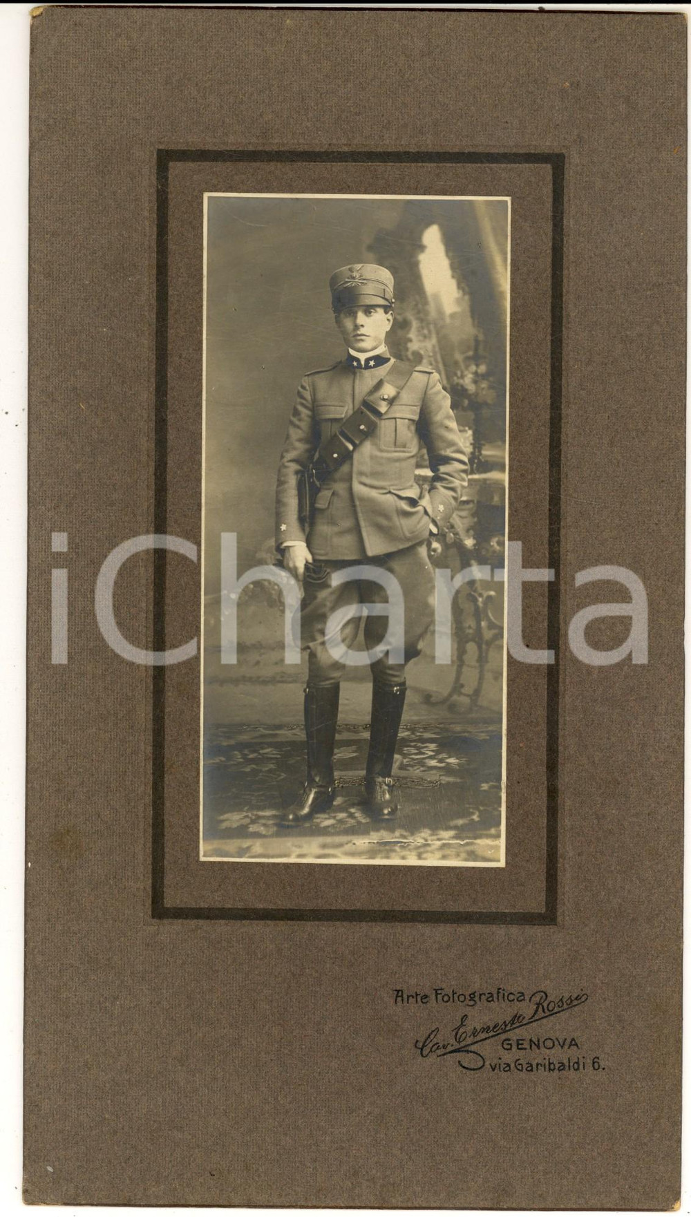 Fotografia d epoca originale 1910 ca GENOVA Ritratto ufficiale 1Â° Reggimento ARTIGLIERIA Foto Ernesto ROSSI 1