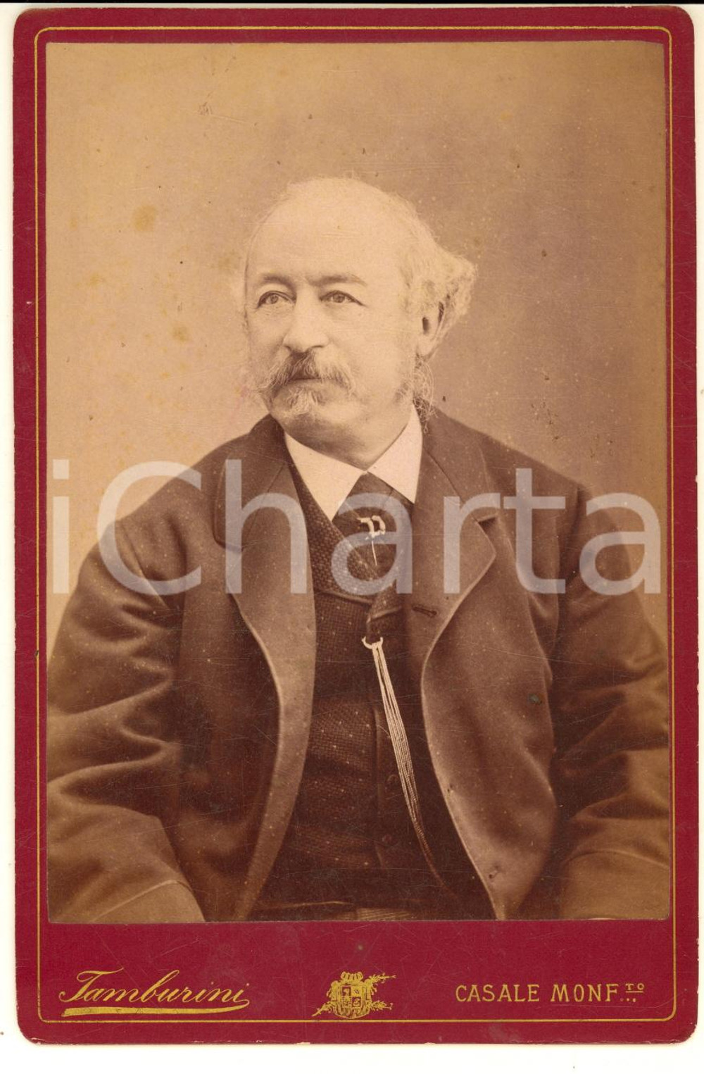 Fotografia d epoca originale 1900 ca CASALE MONFERRATO Ritratto dell avv. Giovanni DE MARCHI Foto TAMBURINI 1