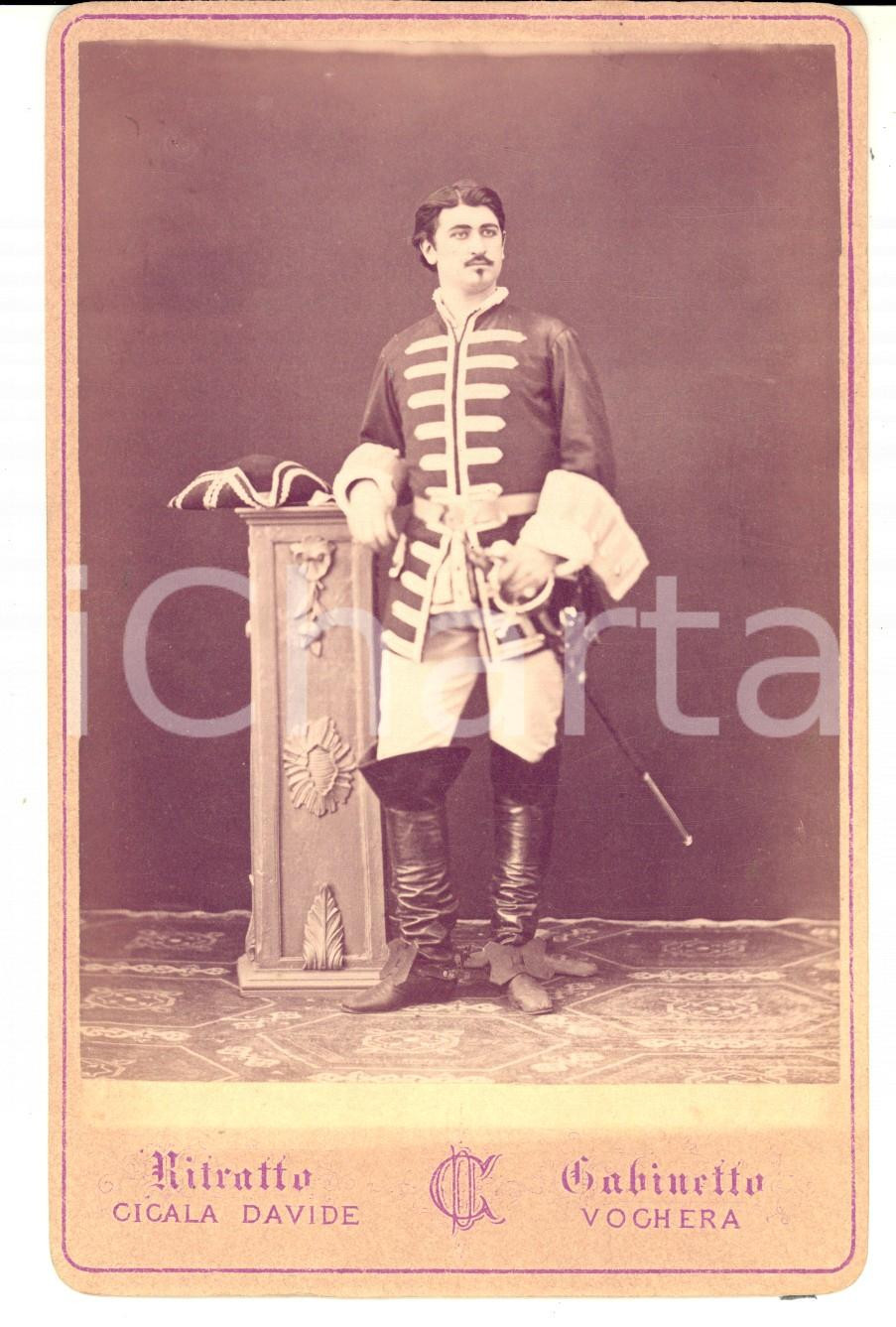 Fotografia d epoca originale 1875 VOGHERA Ritratto di baritono per La forza del destino  Foto RARA CICALA 1