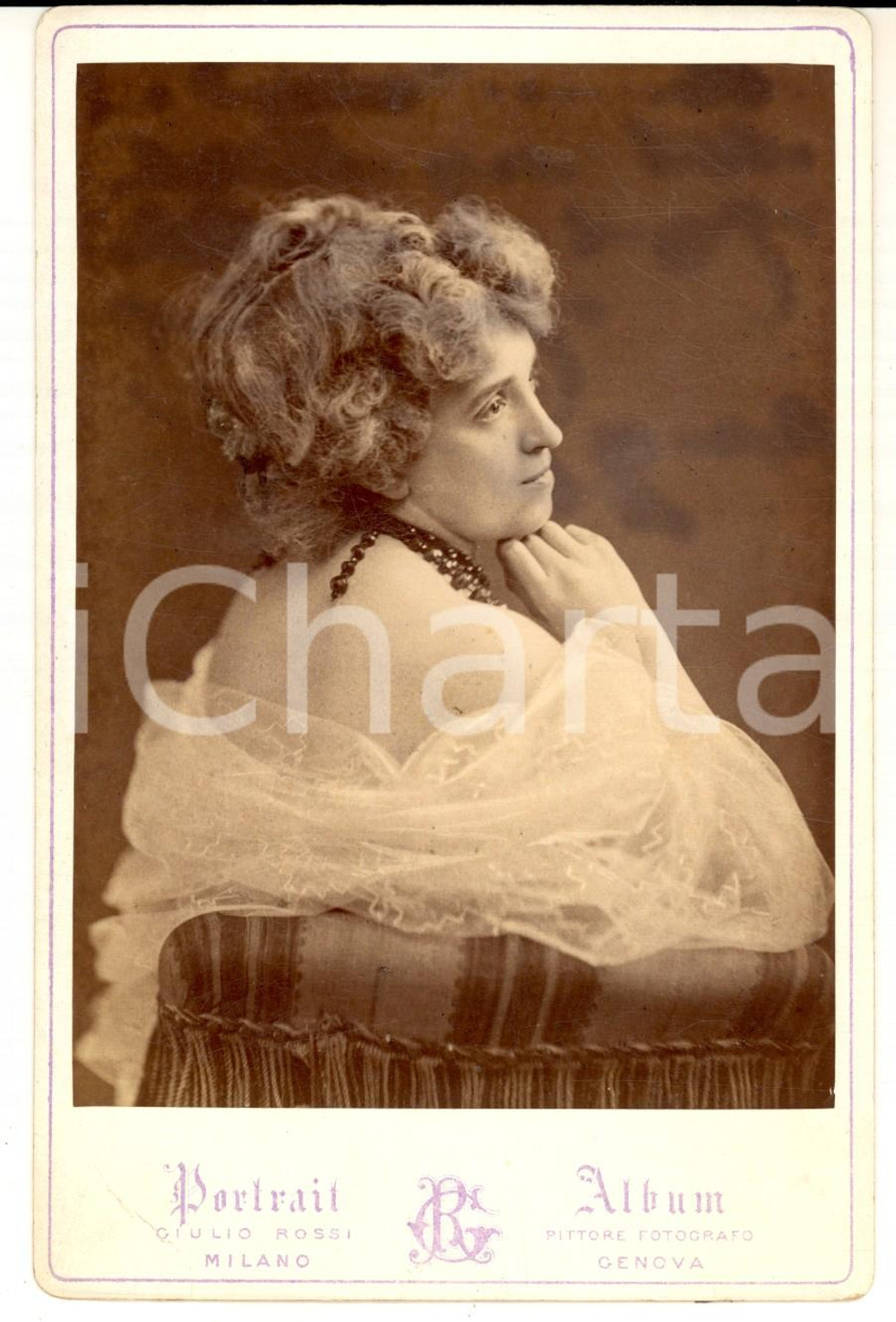 Fotografia d epoca originale 1876 VOGHERA Ritratto del soprano Margherita TRENTI  Foto RARA con AUTOGRAFO 1