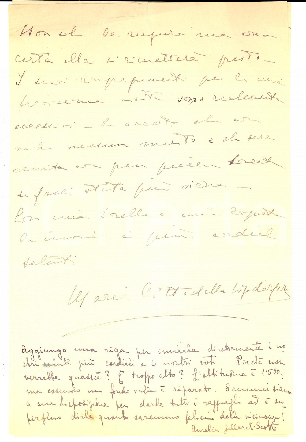 Autografo originale 1931 MADONNA DI CAMPIGLIO Maria e Aurelia CITTADELLA VIGODARZERE  Autografo 1