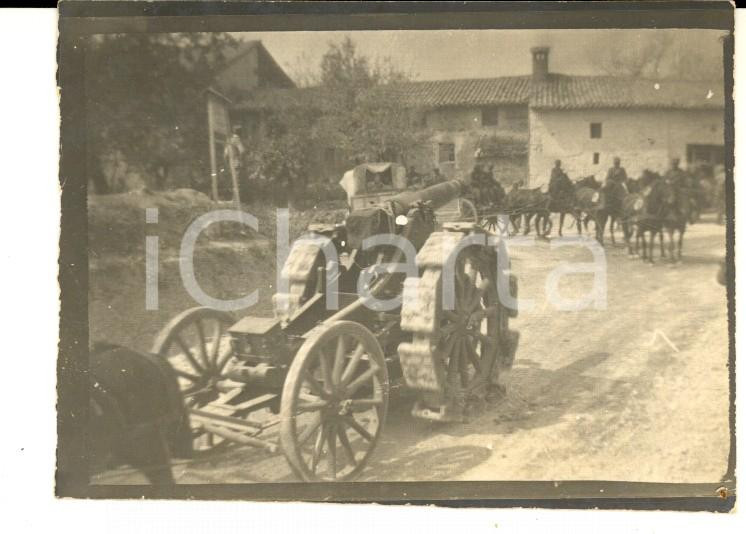 Fotografia d epoca originale 1916 WW1 AREA DI IMPERIA Soldati durante trasporto pezzi artiglieria  Foto 9x7 1