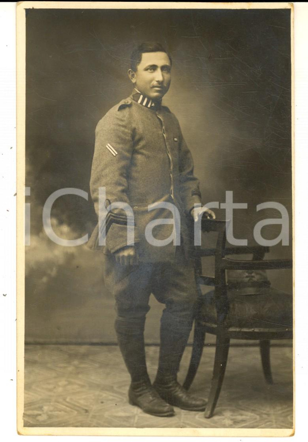 Fotografia d epoca originale 1918 WW1 REGIO ESERCITO Ritratto ufficiale Attilio PATUZZO di BOVOLONE  Foto 1