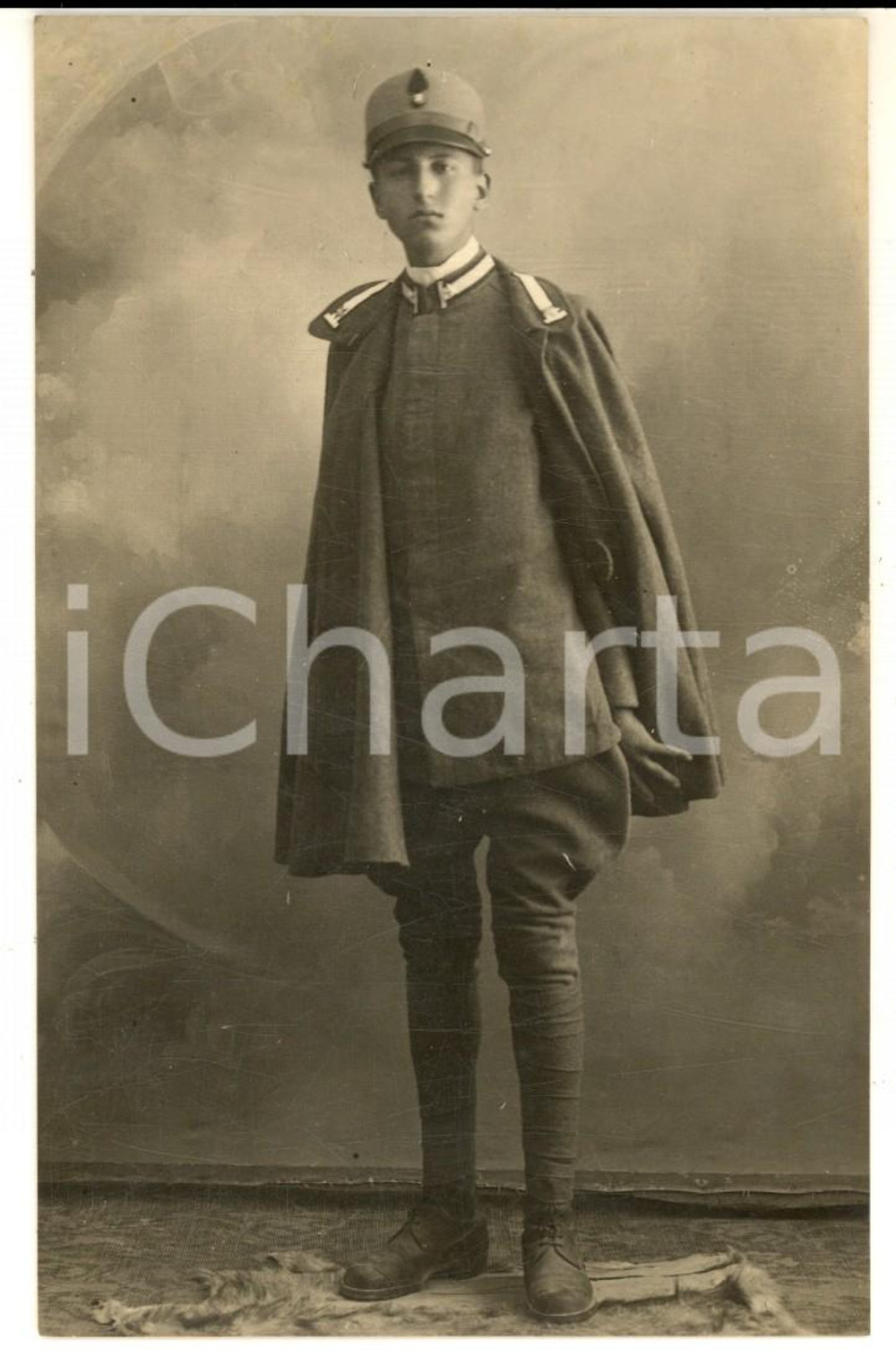 Fotografia d epoca originale 1918 WW1 REGIO ESERCITO Ufficiale 2Â° Reggimento Cavalleria Foto cartolina 1