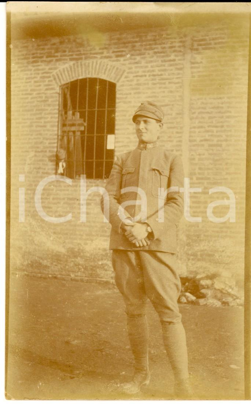Fotografia d epoca originale 1918 WW1 TREVISO Ritratto del sottotenente Giuseppe MASSABO   Foto 8x13 1