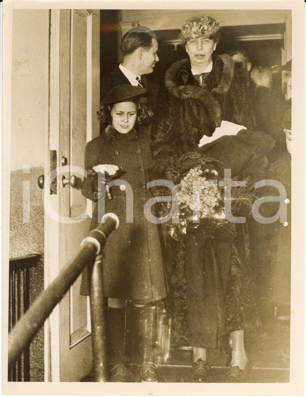 Fotografia d epoca originale 1937 WASHINGTON Eleanor and Elliott  ROOSEVELT leaving St. John s Church  Photo 1