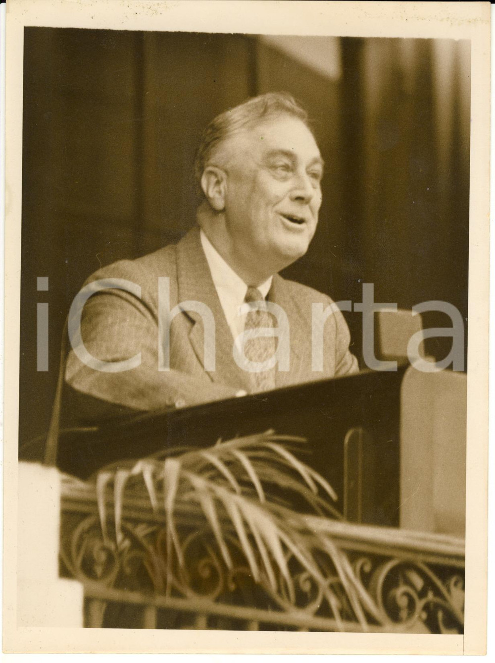 Fotografia d epoca originale 1940 WASHINGTON White House  Portrait of president Franklin Delano ROOSEVELT 1