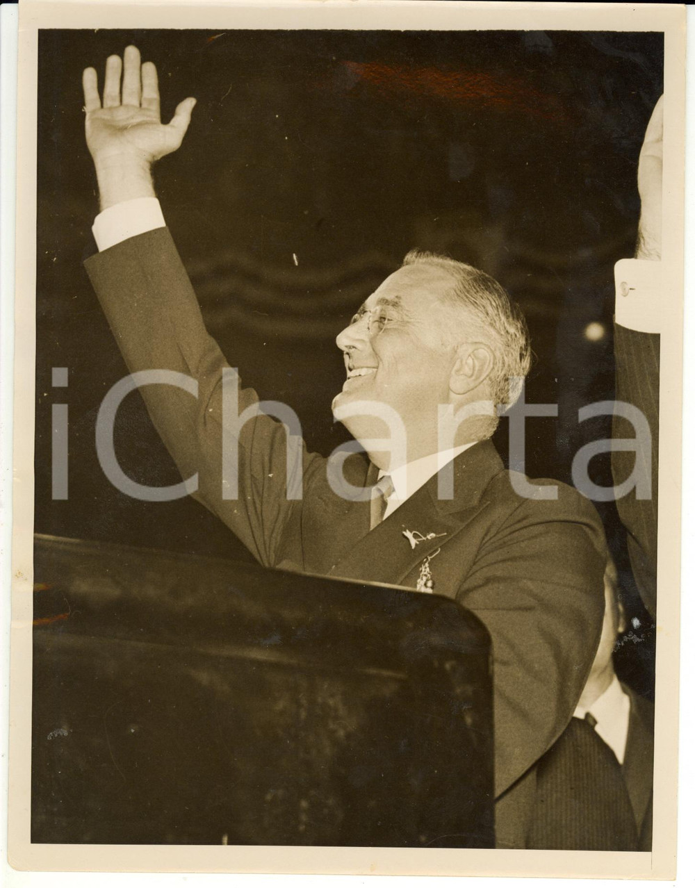 Fotografia d epoca originale 1936 NEW YORK MADISON SQUARE GARDEN Franklin ROOSEVELT during his campaign 1