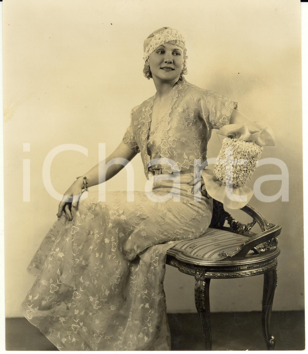 Fotografia d epoca originale 1930 ca Portrait of the american actress Minna GOMBELL  Photo 18x21 cm 1