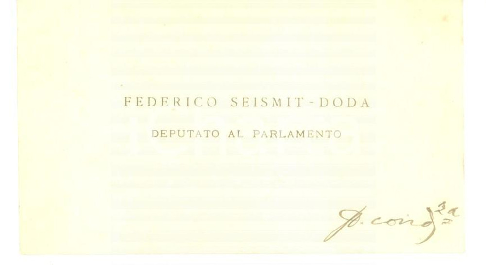 Autografo originale 1880 ca ROMA Condoglianze on. Federico SEISMIT DODA  Biglietto autografo 1