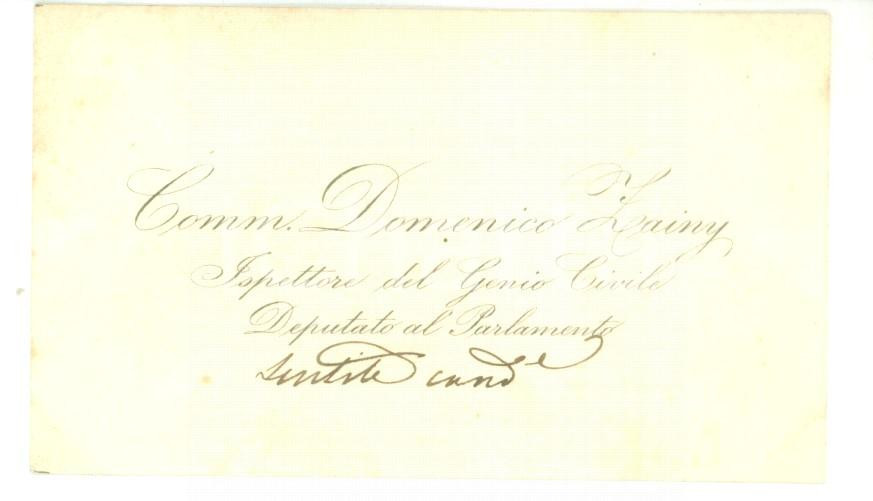 Autografo originale 1890 ca ROMA Biglietto on. Domenico ZAINY VIGLIENA MONTESPIN Autografo 1