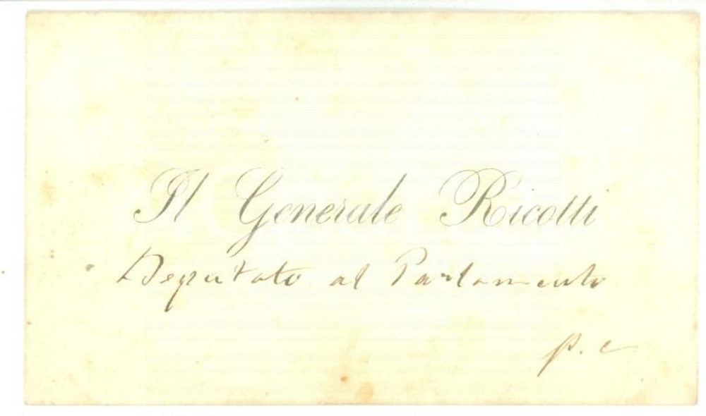 Autografo originale 1890 ca ROMA Condoglianze deputato Cesare RICOTTI MAGNANI  Biglietto autografo 1
