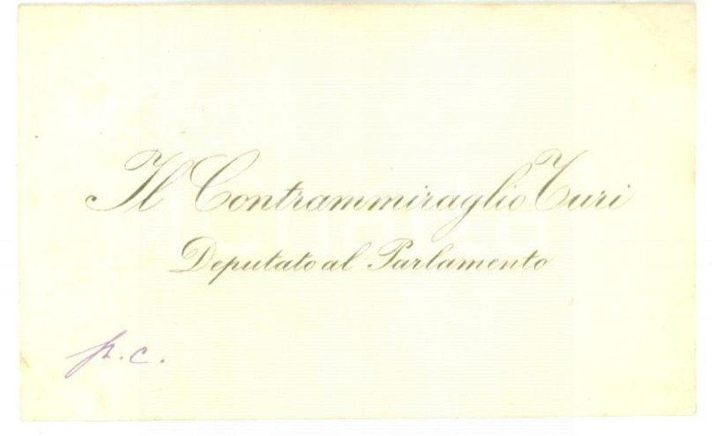 Autografo originale 1890 ca ROMA Condoglianze on. Carlo TURI  Biglietto da visita autografo 1