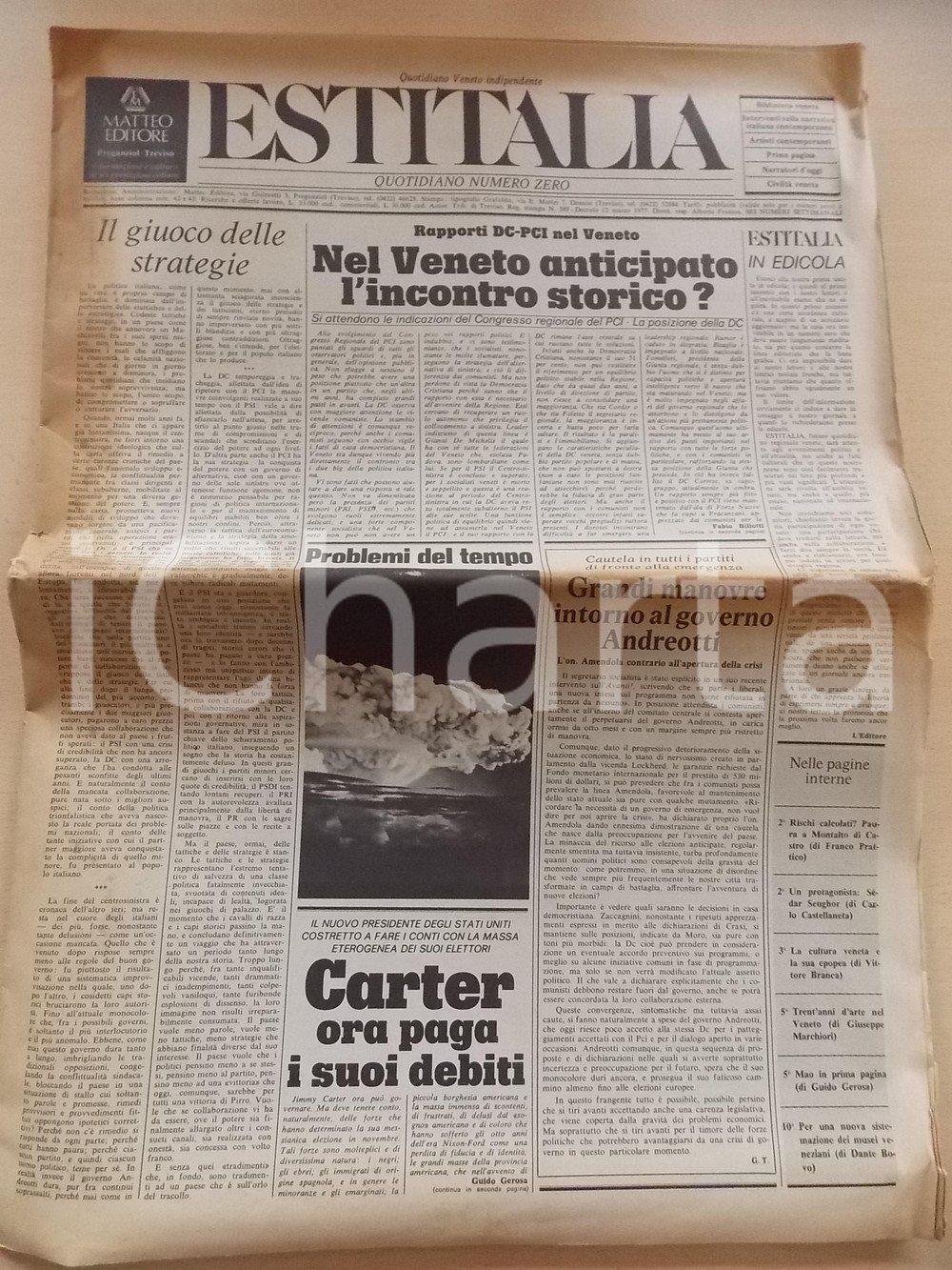 Giornale, rivista storica 1977 ESTITALIA Centrale nucleare MONTALTO DI CASTRO  Quotidiano numero zero 1