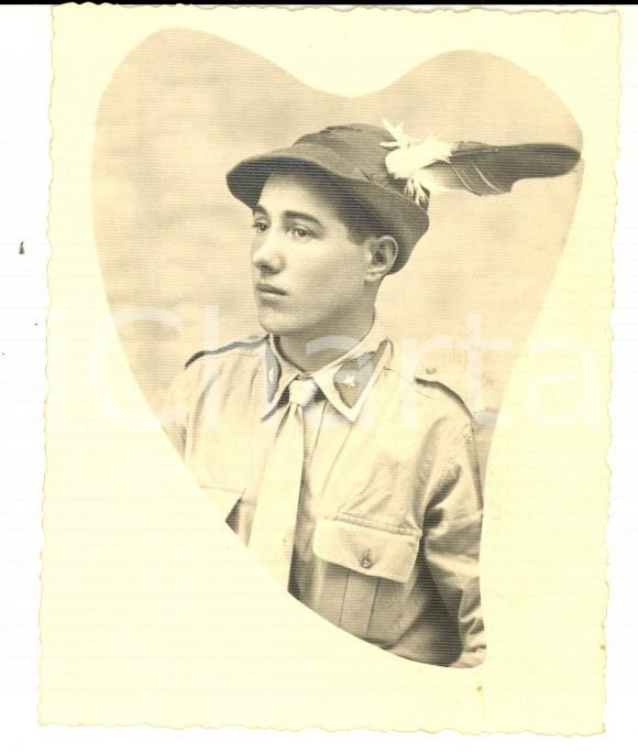 Fotografia d epoca originale 1950 TORINO Ritratto di un giovane alpino  Foto POSSE VINTAGE 7x8 cm 1