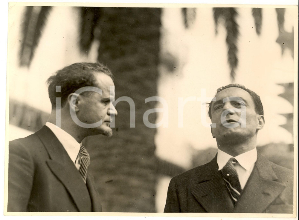 Fotografia d epoca originale 1945 ca SANREMO Hotel Mediterraneo  Leonida REPACI e Giovanni BERTINETTI  Foto 1
