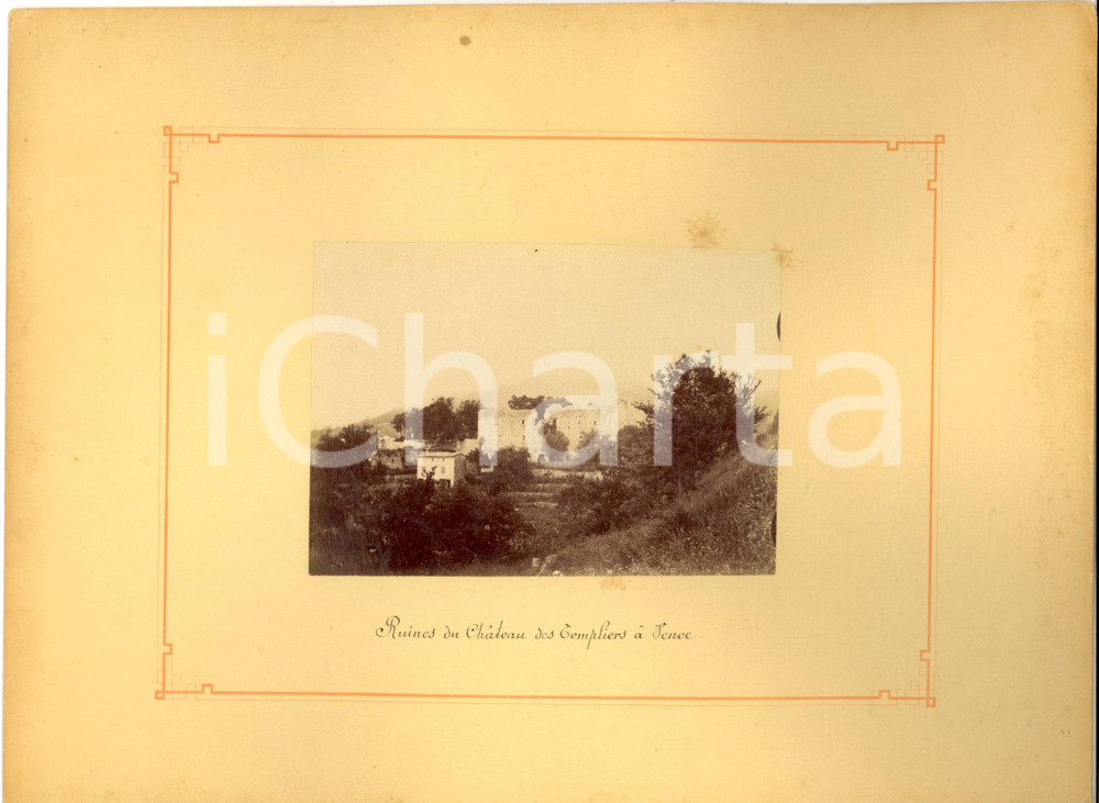 Fotografia d epoca originale 1887 VENCE FRANCE Ruines du Château des Templiers  Photo HYLEROY 27x20 cm 1