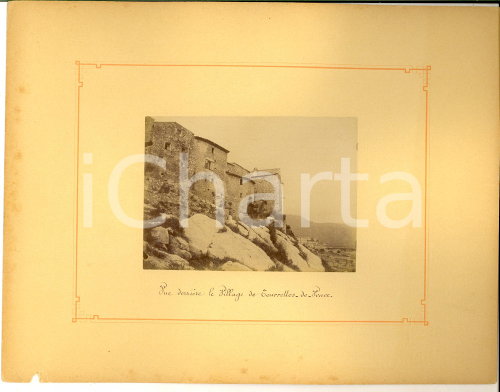 Fotografia d epoca originale 1887 TOURRETTESSURLOUP  Vue derrière le village  Photo HYLEROY 27x20 cm 1