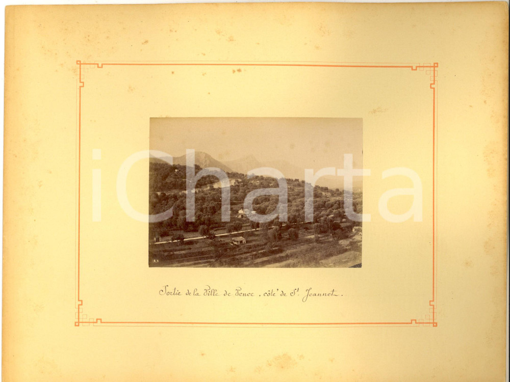 Fotografia d epoca originale 1887 VENCE FRANCE Sortie de la ville du cÃ´tÃ©  SAINT JEANNET Photo HYLEROY 1