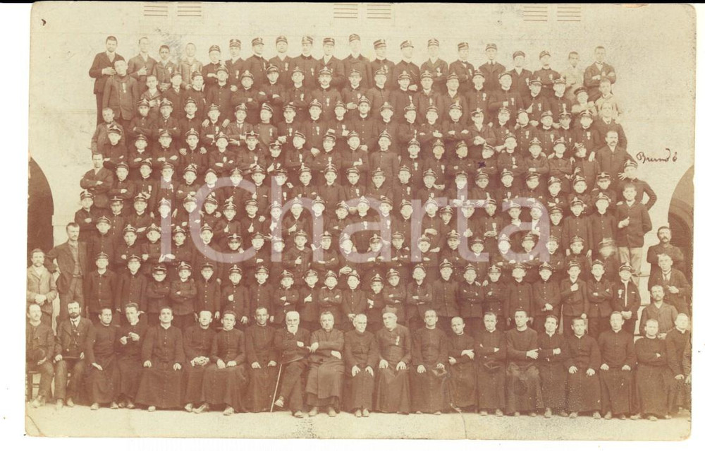 Fotografia d epoca originale 1907 MOGLIANO VENETO Istituto salesiano  I bambini del collegio Foto cartolina 1
