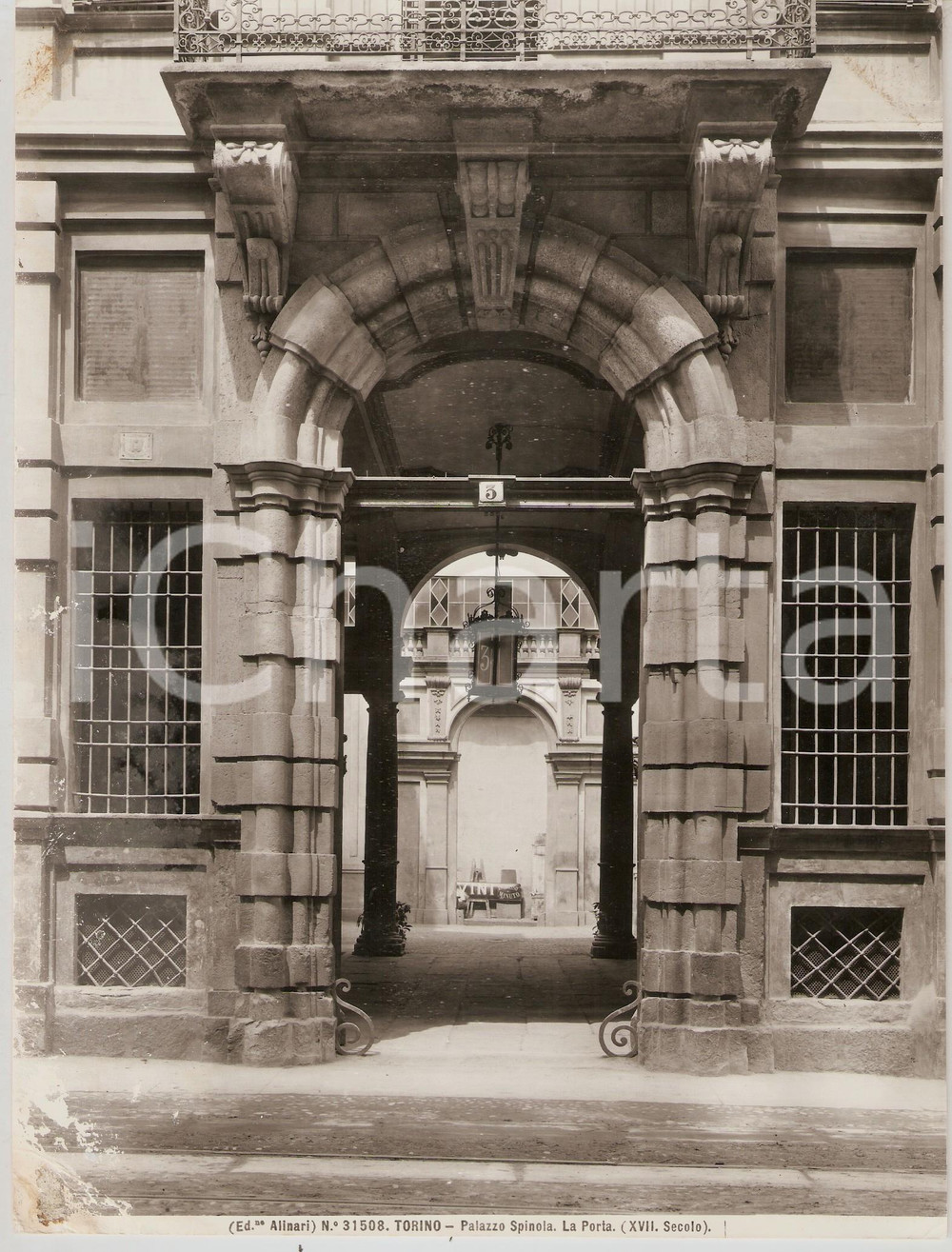 Fotografia d epoca originale 1950 ca TORINO Palazzo Spinola  Portone d ingresso Foto artistica ALINARI 20x25 1