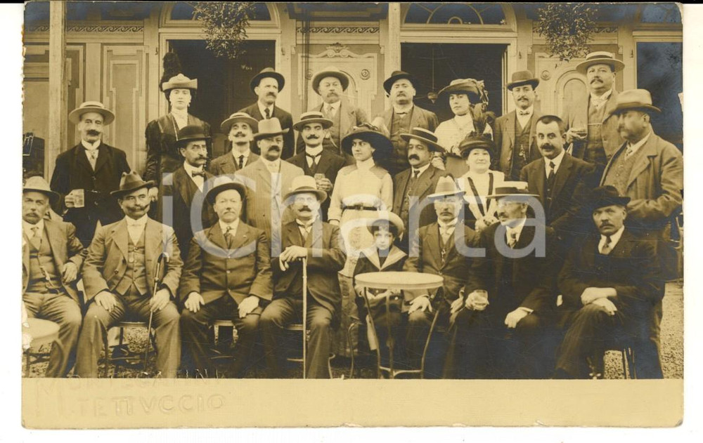 Fotografia d epoca originale 1913 MONTECATINI TERME Villeggianti allo stabilimento TETTUCCIO  Foto VINTAGE 1