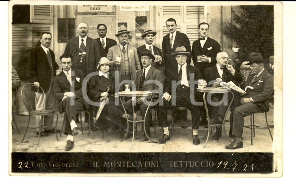 Fotografia d epoca originale 1925 MONTECATINI Ospiti al bar dello stabilimento TETTUCCIO Foto GOJORANI 1