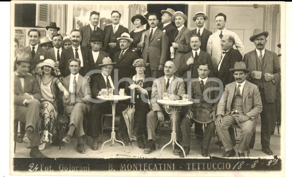 Fotografia d epoca originale 1922 BAGNI DI MONTECATINI Villeggianti allo stabilimento TETTUCCIO Foto GOJORANI 1