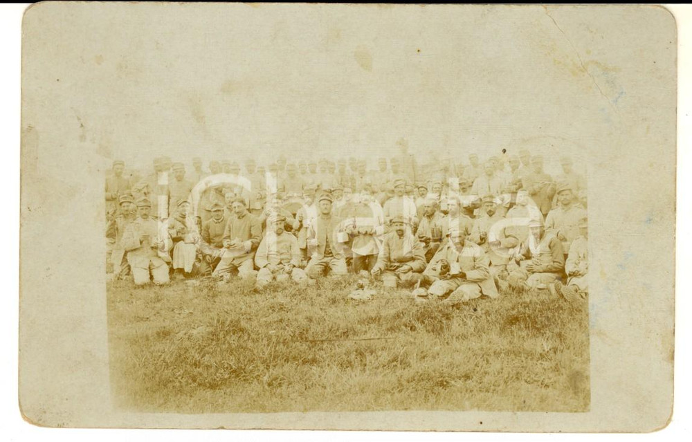 Fotografia d epoca originale 1915 ca WW1 ZONA DI GUERRA Compagnia 4° GENIO PONTIERI  Antonio GARTALDI Foto 1