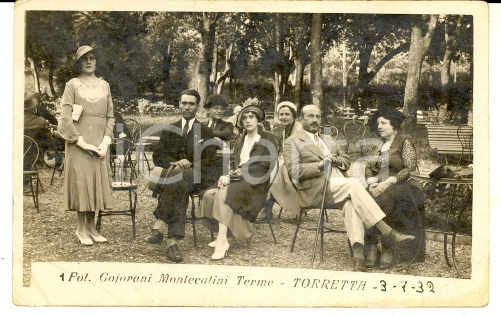 Fotografia d epoca originale 1932 MONTECATINI PT Villeggianti allo stabilimento TORRETTA Foto GOIORANI 1