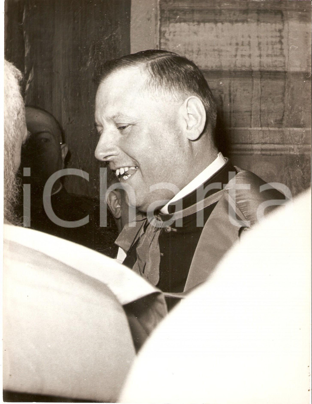 Fotografia d epoca originale 1955 VATICANO Mons. Angelo DELL ACQUA visita mostra Beato Angelico Foto 18x24 1