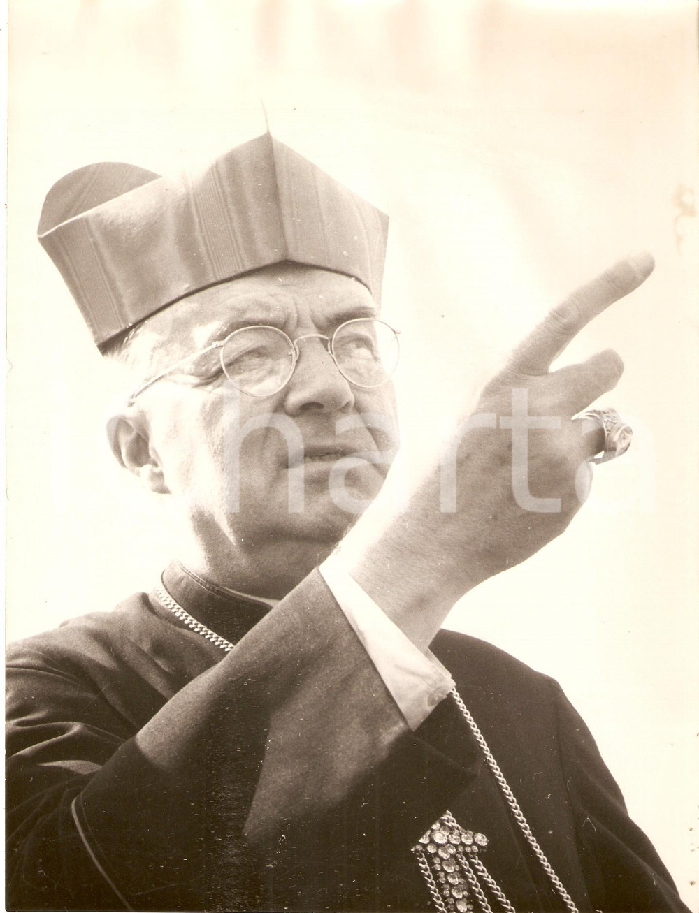 Fotografia d epoca originale 1950 ca VATICANO Cardinale Francesco BORGONGINI DUCA  Ritratto Foto 18x24 cm 1