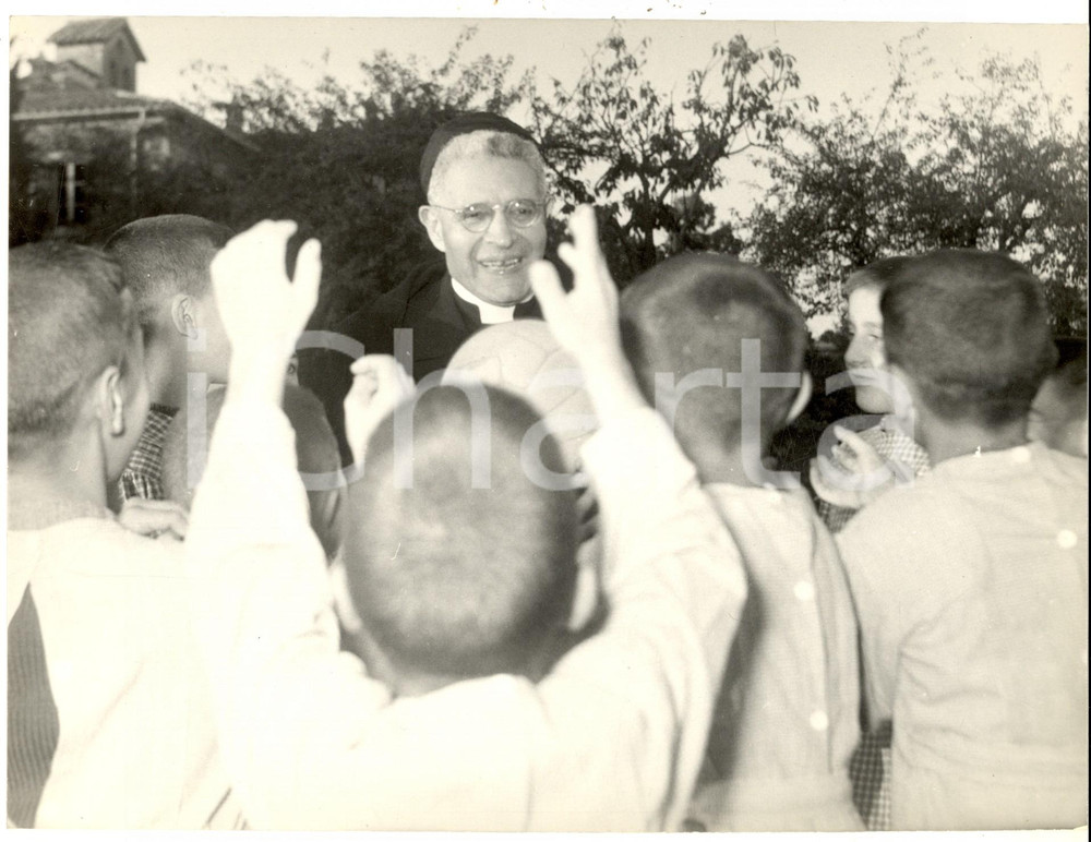 1959 ROMA Villa Nazareth - Card. Domenico TARDINI tra gli orfani - Foto 24x18 cm