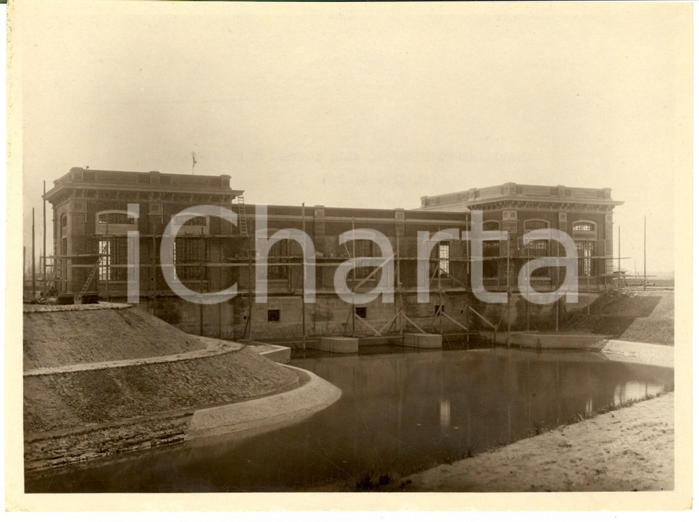 Fotografia d epoca originale 1932 RONCADE TV BONIFICA  Complesso idrovoro di PORTESINE  Foto PIGNATTO 1