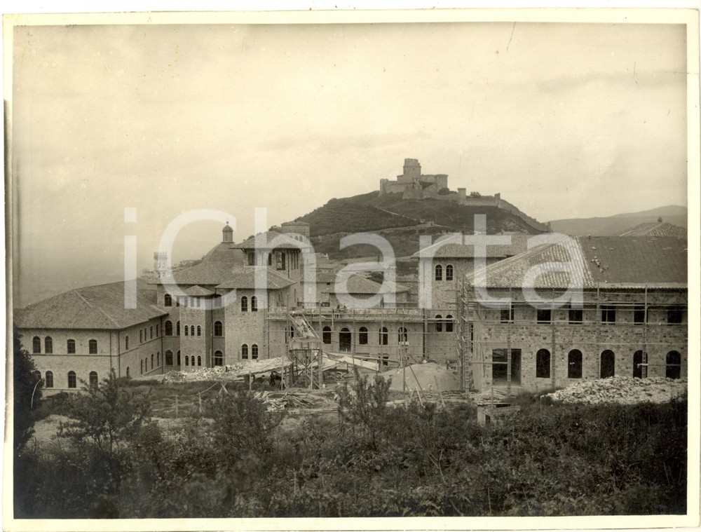 1925 ca ASSISI Il nuovo Convitto "Principe di Napoli" in costruzione *Foto 23x17