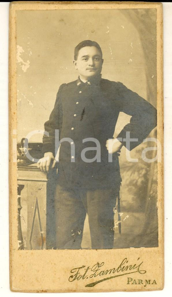 Fotografia d epoca originale 1910 ca PARMA Ufficiale Filippo SOZZANI 61Â° reggimento fanteria  Foto ZAMBINI 1