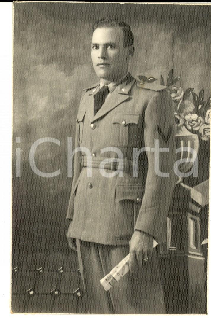 Fotografia d epoca originale 1939 CASARANO Ritratto di Sergio GAROFALI in divisa  Foto Gabriele CARLINO 1