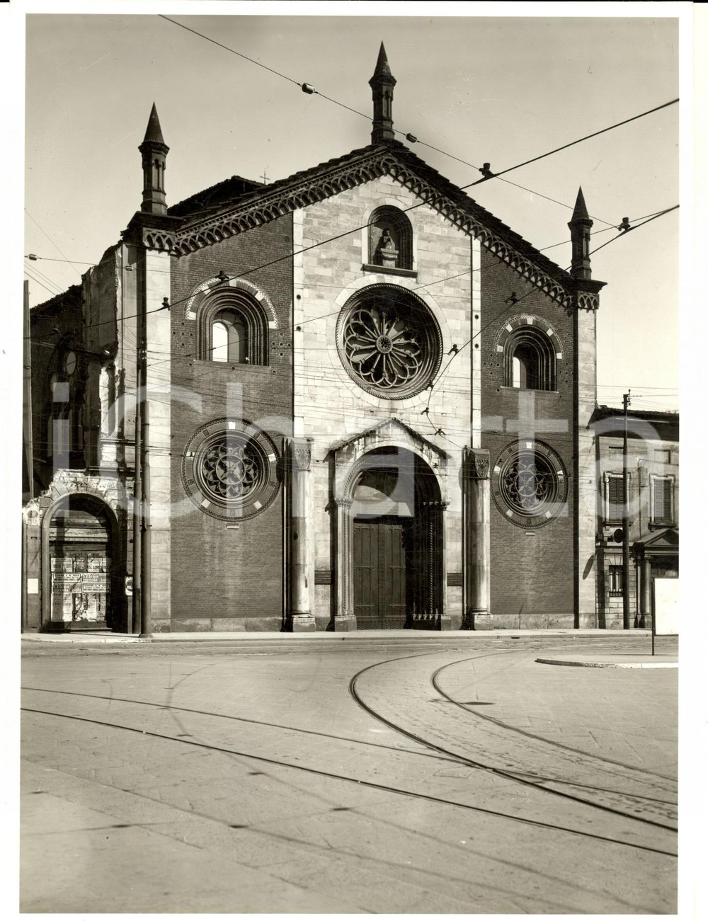 Fotografia d epoca originale 1960 ca MILANO MISSORI Chiesa di S. Giovanni in Conca  Facciata  Foto 18x24 1