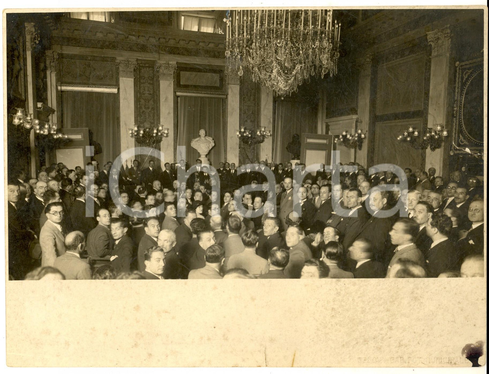 Fotografia d epoca originale 1930 GENOVA Palazzo DORIATURSI  Una cerimonia al municipio Foto RARA 24x18 1